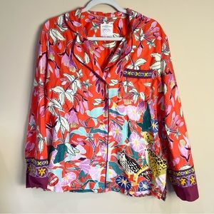 Anthropologie Featuring Lil Sire Cheetah Dreams Button Down Pajama Top